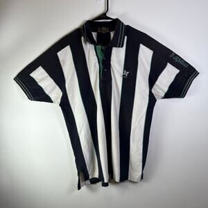 Vintage Kapalua Hawaiian Golf Polo Shirt Mens L green Striped Copley 90s Cotton